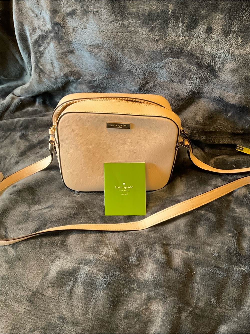kate spade off white crossbody camera bag with gold hardware